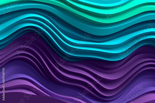 Colorful purple turquoise wave color. Generate Ai