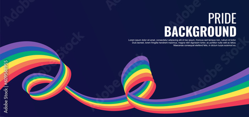 LGBT pride abstract background. Vector background with rainbow colors. Rainbow colored wavy abstract lines. Vector Banner Template for Pride Month