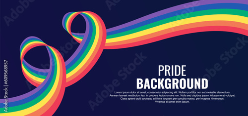 LGBT pride abstract background. Vector background with rainbow colors. Rainbow colored wavy abstract lines. Vector Banner Template for Pride Month