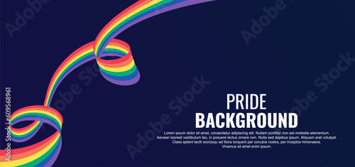 LGBT pride abstract background. Vector background with rainbow colors. Rainbow colored wavy abstract lines. Vector Banner Template for Pride Month