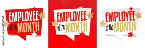 Employee of the month on speech bubble