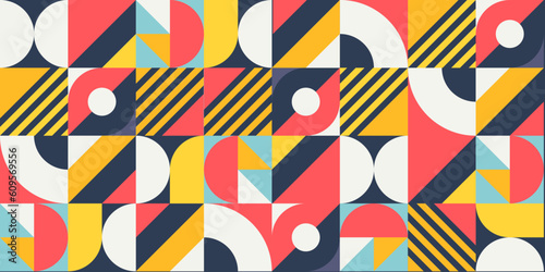 Bauhaus geometric shape design. Retro elements, vintage, advertisement, commercial banner, poster, flyer, billboard, sale.