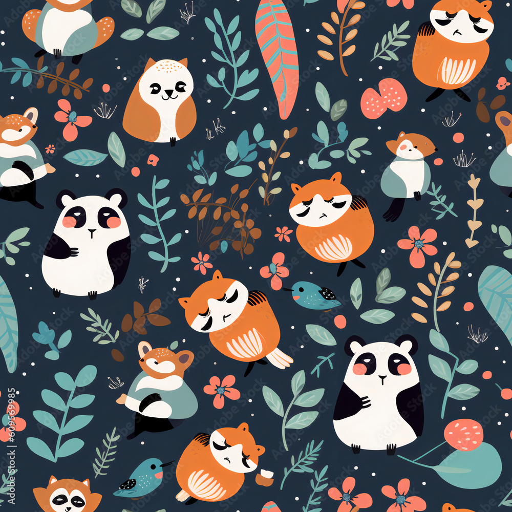 Cute animals seamless pattern Cute animals seamless pattern