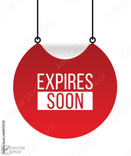 Expires soon banner design. Expires soon icon. Flat style vector illustration.