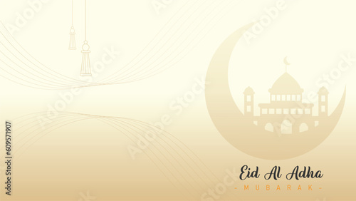 Trendy minimalist design of feed banners with calm colors for Eid al-Adha celebrations for Muslims