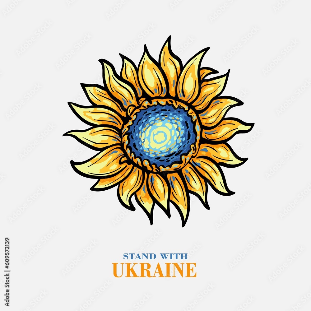 Fototapeta premium Stand with Ukraine banner support Ukraine
