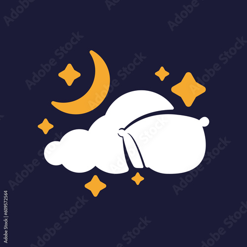 Illustration of moon stars and pillow logo vector