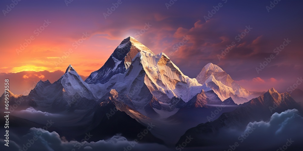 AI Generated. AI Generative. High mountain great landscape adventure nepal outdoor motivation. Graphic Art AI Generated. AI Generative. High mountain great landscape adventure nepal outdoor motivation. Graphic Art
