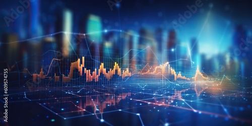 AI Generated. AI Generative. Finance stock market forex growth graph analytics. Business market vibe. Graphic Art