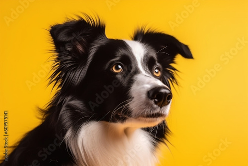 a cool dog on a yellow background © imur
