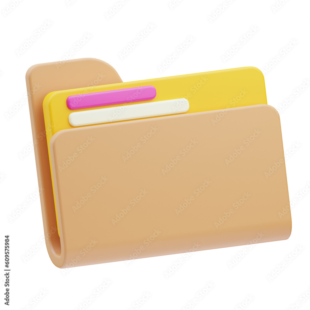 Folder stationery, 3D Illustration