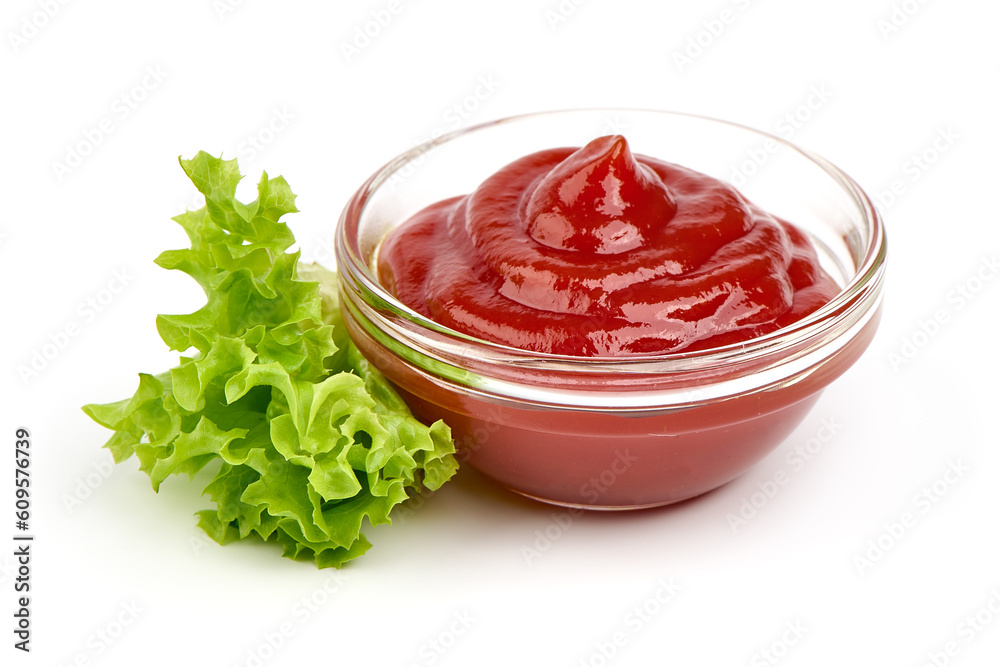 Bowl of tomato sauce, isolated on white background. Bowl of tomato sauce, isolated on white background.