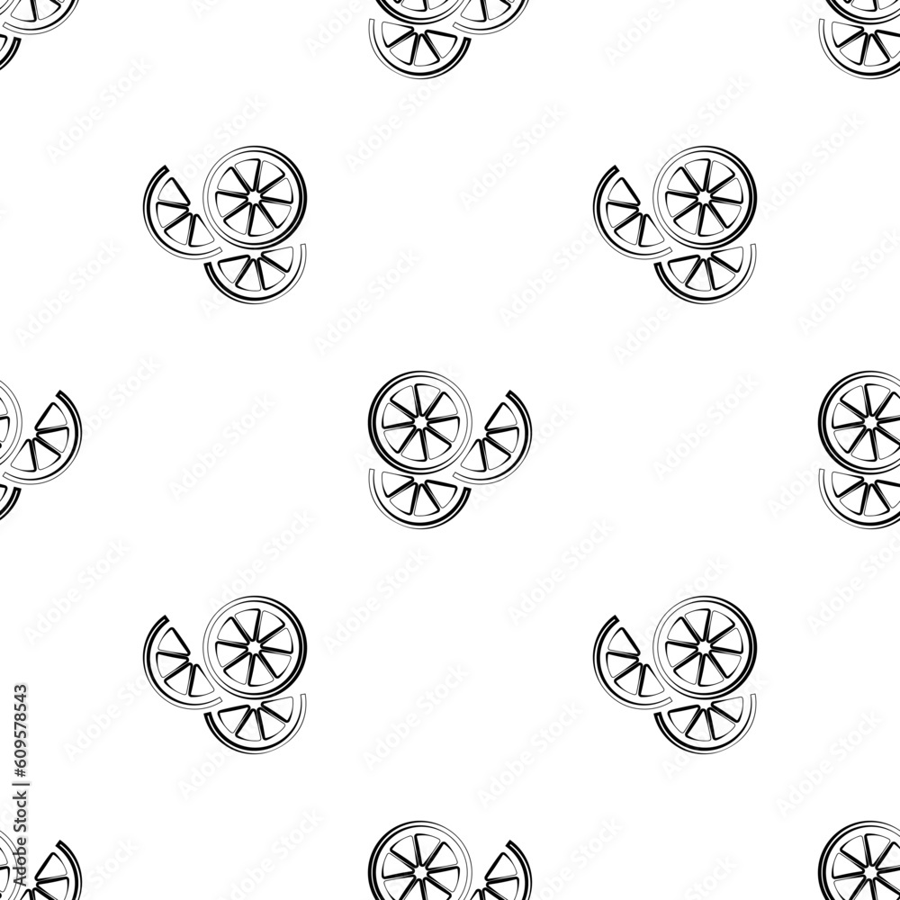 Lemon Fruit Slice Seamless Pattern M_2204001