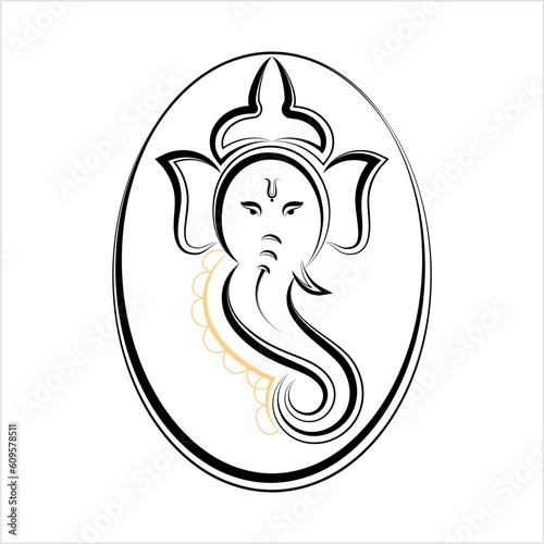 Ganesha The Lord Of Wisdom Calligraphic Style M_2204006