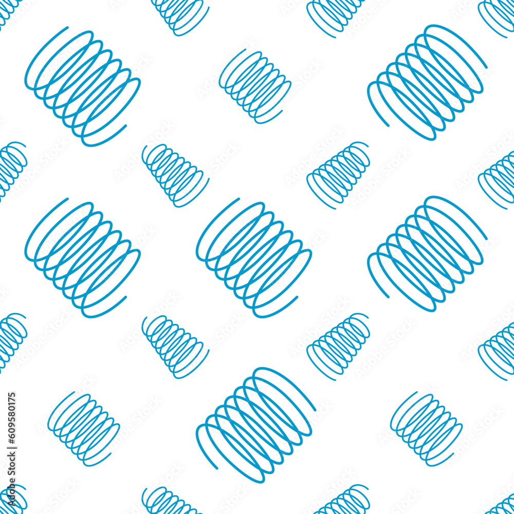 Coil Spring Icon Seamless Pattern, Helical Spring, Energy Storing And Releasing Mechanical Device Coil Spring Icon Seamless Pattern, Helical Spring, Energy Storing And Releasing Mechanical Device