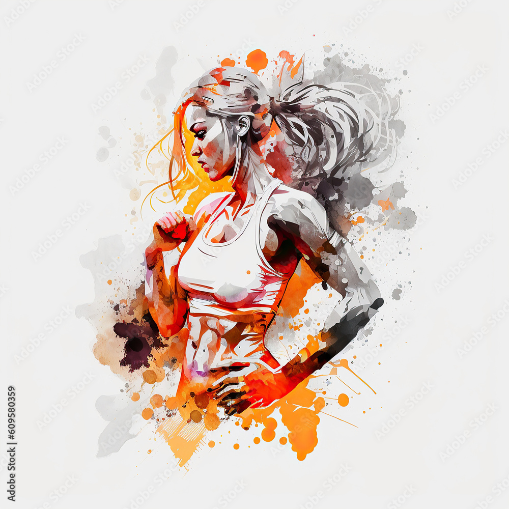Obraz premium Ai generated illustration Strong confidence fitness woman