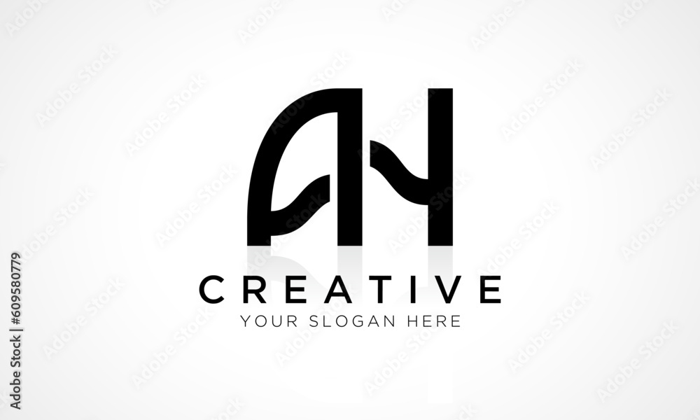 AH Letter Logo Design Vector Template. Alphabet Initial Letter AH Logo Design With Glossy Reflection Business Illustration. AH Letter Logo Design Vector Template. Alphabet Initial Letter AH Logo Design With Glossy Reflection Business Illustration.