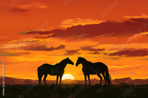Horse background created with Generative AI technology © Laughing Cat
