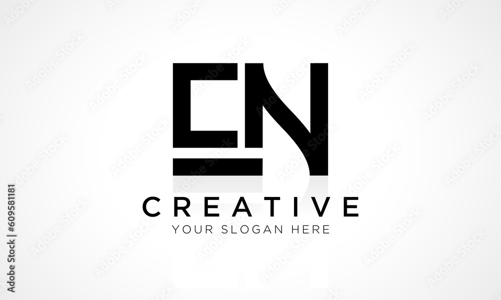 Obraz premium EN Letter Logo Design Vector Template. Alphabet Initial Letter EN Logo Design With Glossy Reflection Business Illustration.