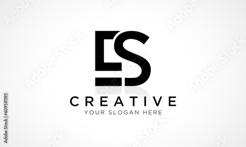 ES Letter Logo Design Vector Template. Alphabet Initial Letter ES Logo Design With Glossy Reflection Business Illustration.