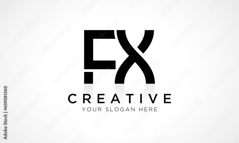 Fototapeta premium FX Letter Logo Design Vector Template. Alphabet Initial Letter FX Logo Design With Glossy Reflection Business Illustration.