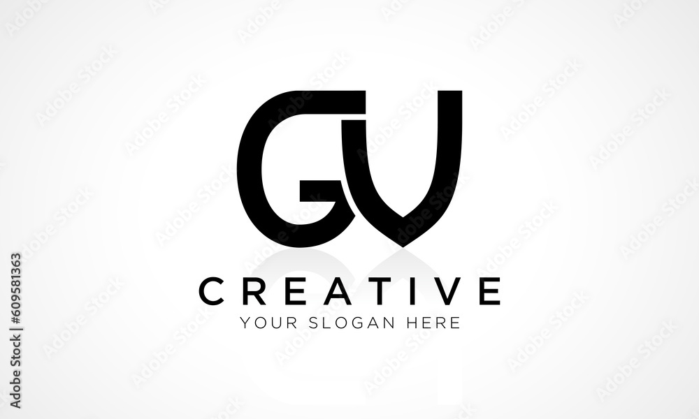 GV Letter Logo Design Vector Template. Alphabet Initial Letter GV Logo Design With Glossy Reflection Business Illustration. GV Letter Logo Design Vector Template. Alphabet Initial Letter GV Logo Design With Glossy Reflection Business Illustration.
