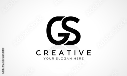 GS Letter Logo Design Vector Template. Alphabet Initial Letter GS Logo Design With Glossy Reflection Business Illustration.