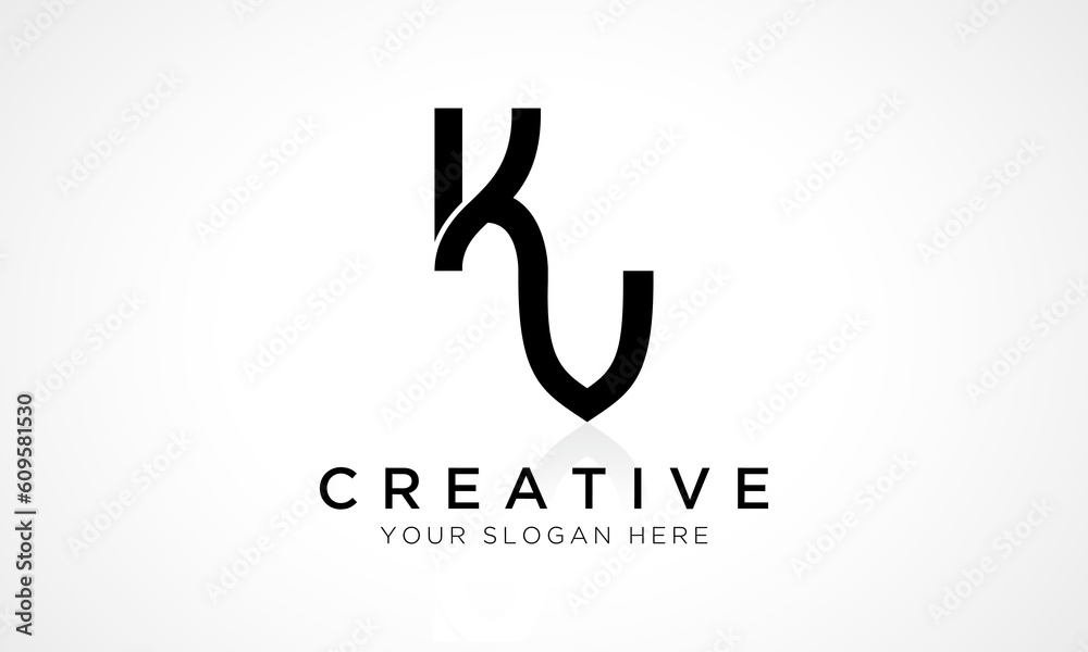 KV Letter Logo Design Vector Template. Alphabet Initial Letter KV Logo Design With Glossy Reflection Business Illustration. KV Letter Logo Design Vector Template. Alphabet Initial Letter KV Logo Design With Glossy Reflection Business Illustration.