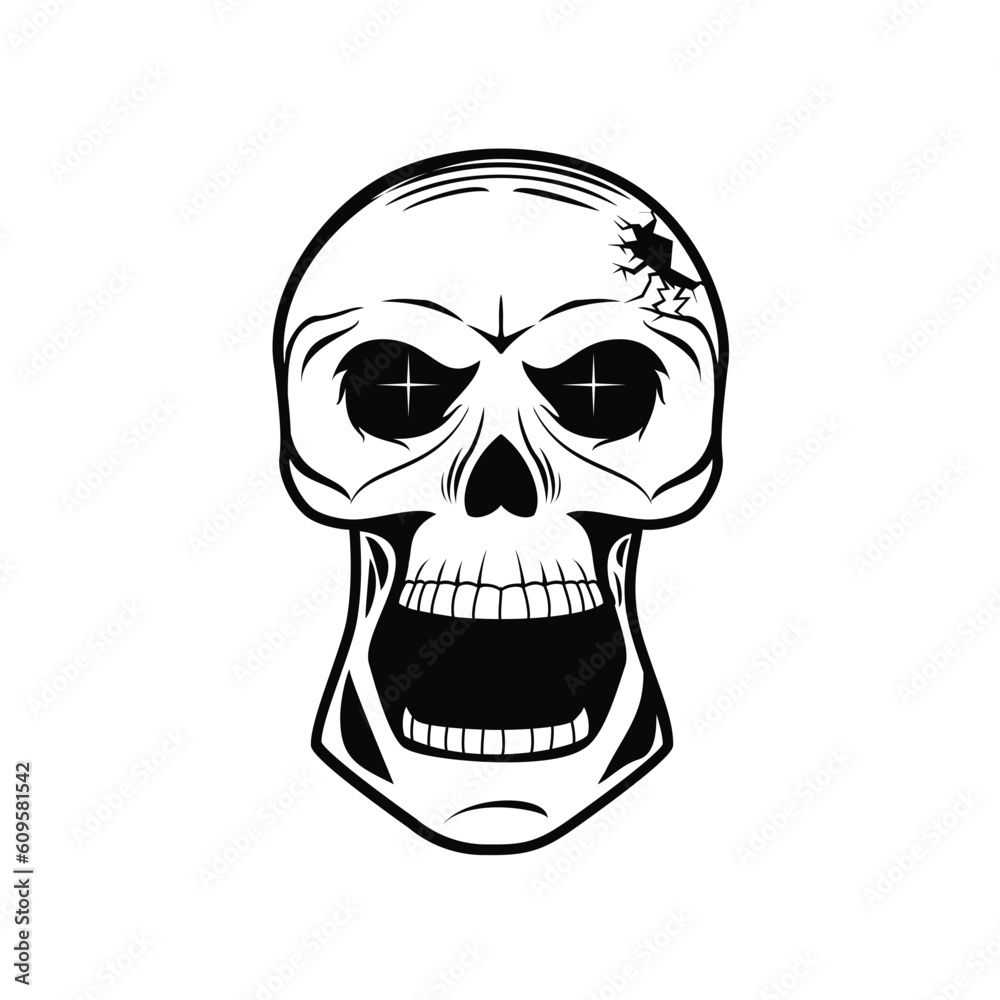 human skull head logo design human skull head logo design
