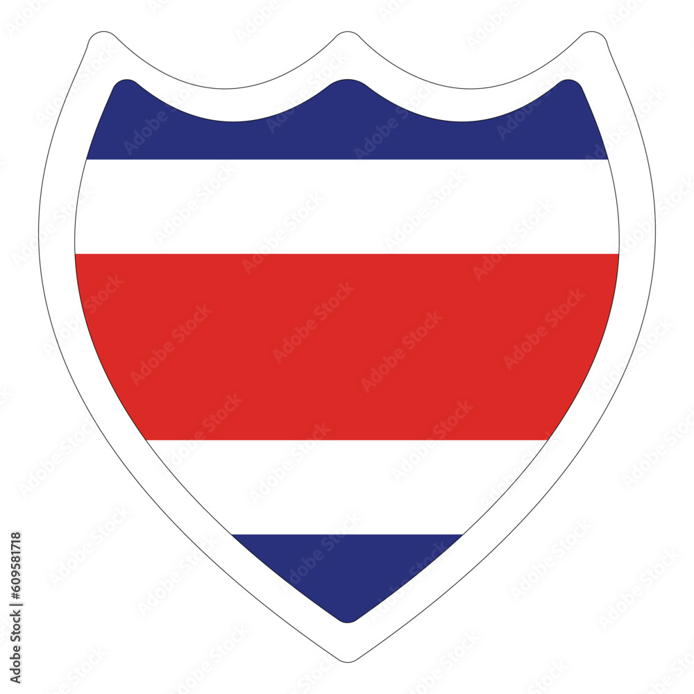 Costa Rica flag. Flag of Costa Rica in design shape Costa Rica flag. Flag of Costa Rica in design shape