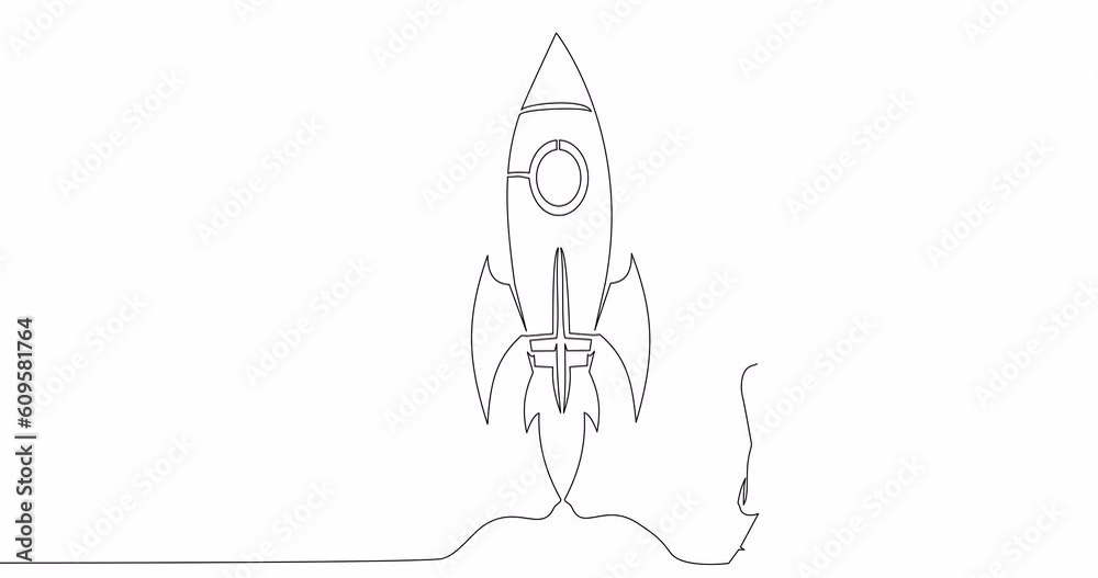 Self drawing line animation Creative Startup hand drawn Rocket continuous one single line drawn concept video Self drawing line animation Creative Startup hand drawn Rocket continuous one single line drawn concept video