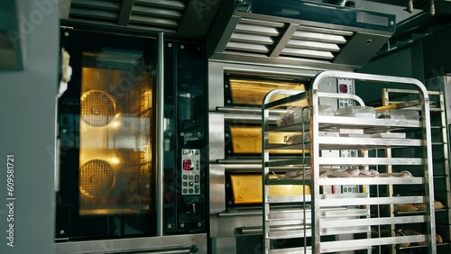 oven in a professional kitchen in a bakery professional equipment for the production of pastries