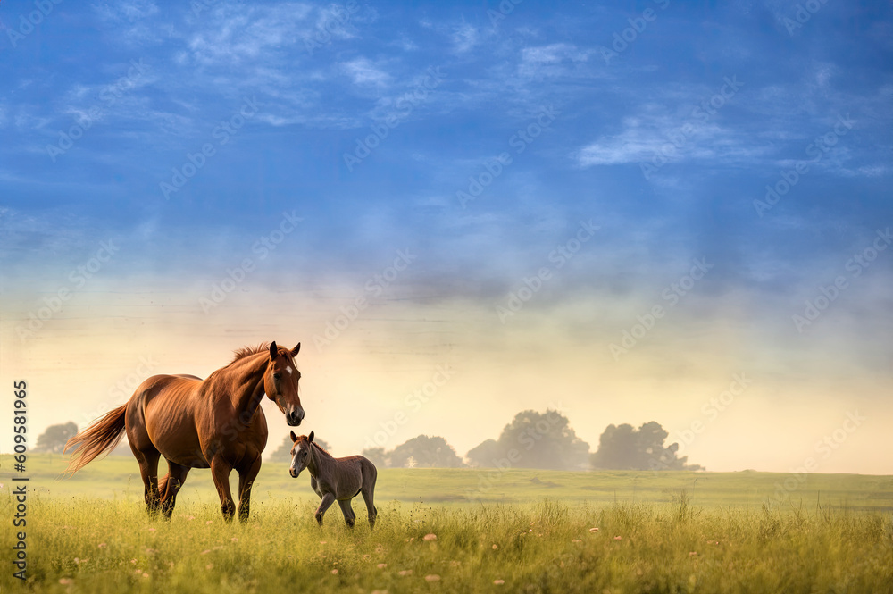 Obraz premium Horse background created with Generative AI technology