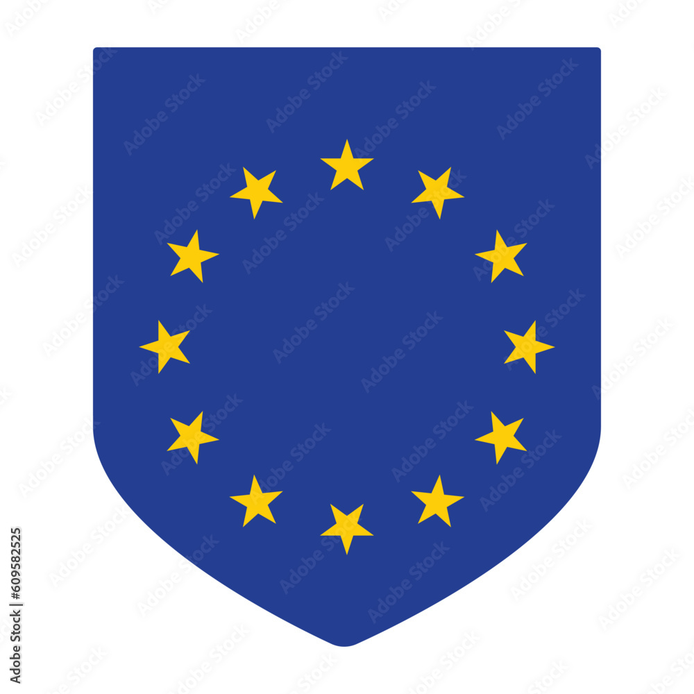 Flag of Europe. European Union. EU flag in design shape Flag of Europe. European Union. EU flag in design shape