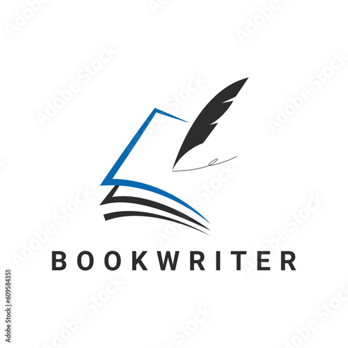 Book writer logo design template