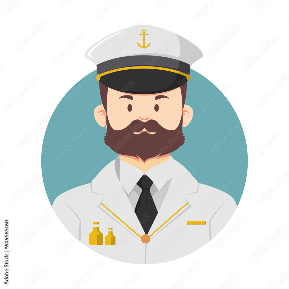 Cute cartoon vector illustration of a skipper or sailor, suitable for international day of the seafarer celebration Cute cartoon vector illustration of a skipper or sailor, suitable for international day of the seafarer celebration