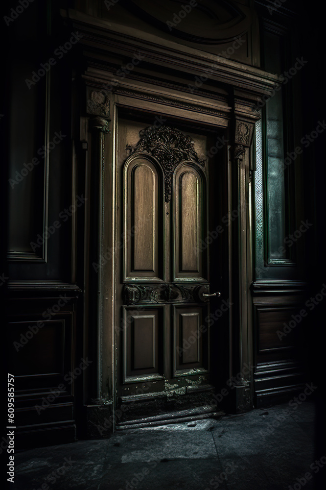 big old wooden door interior