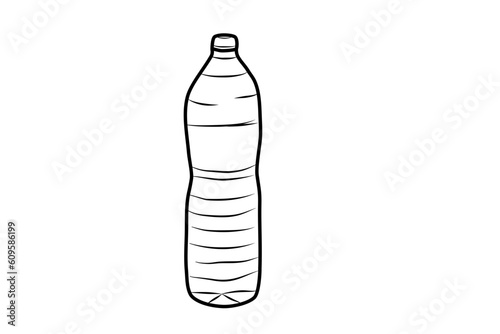 plastic water bottle line art zero waste illustration