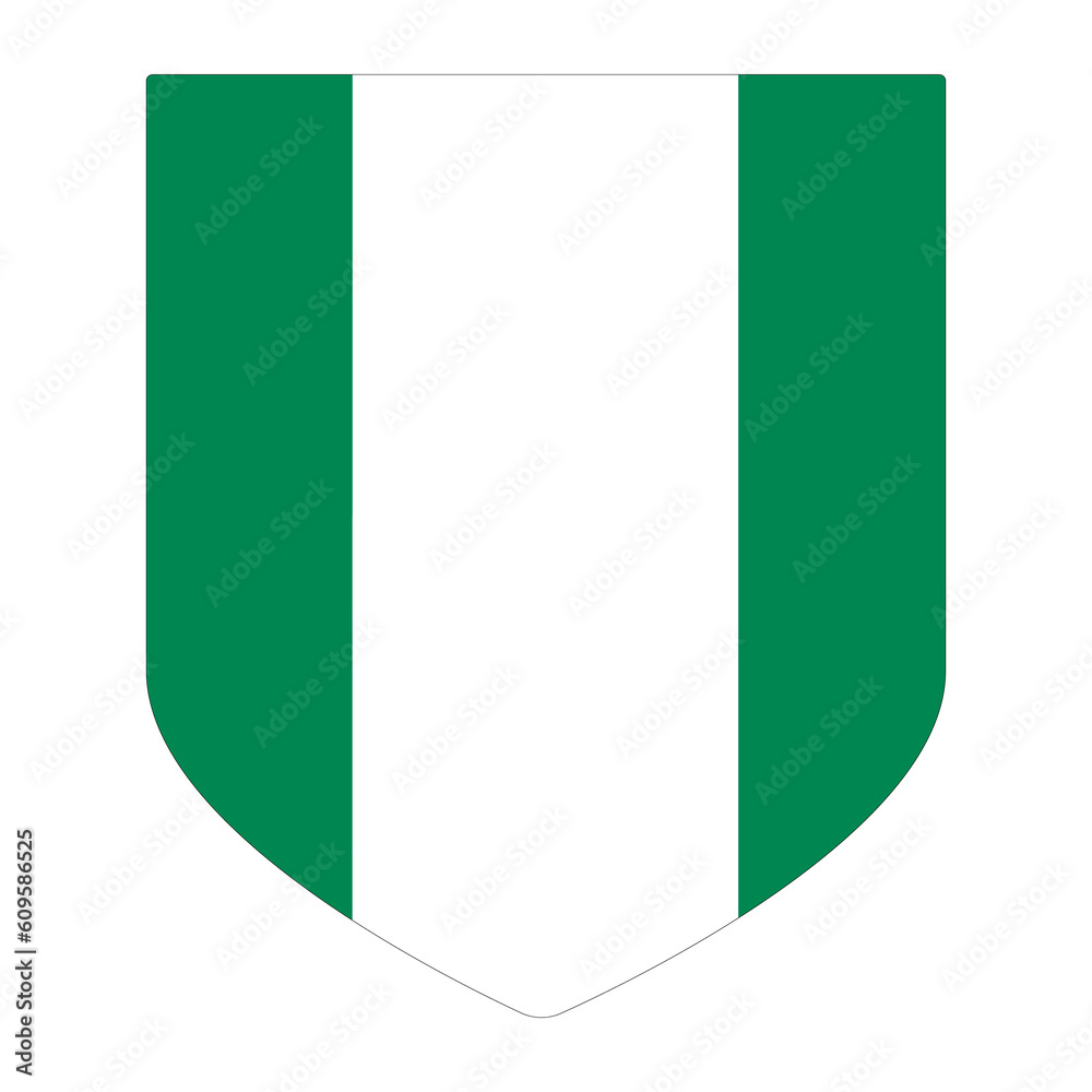 Nigerian flag. Flag of Nigeria in design shape