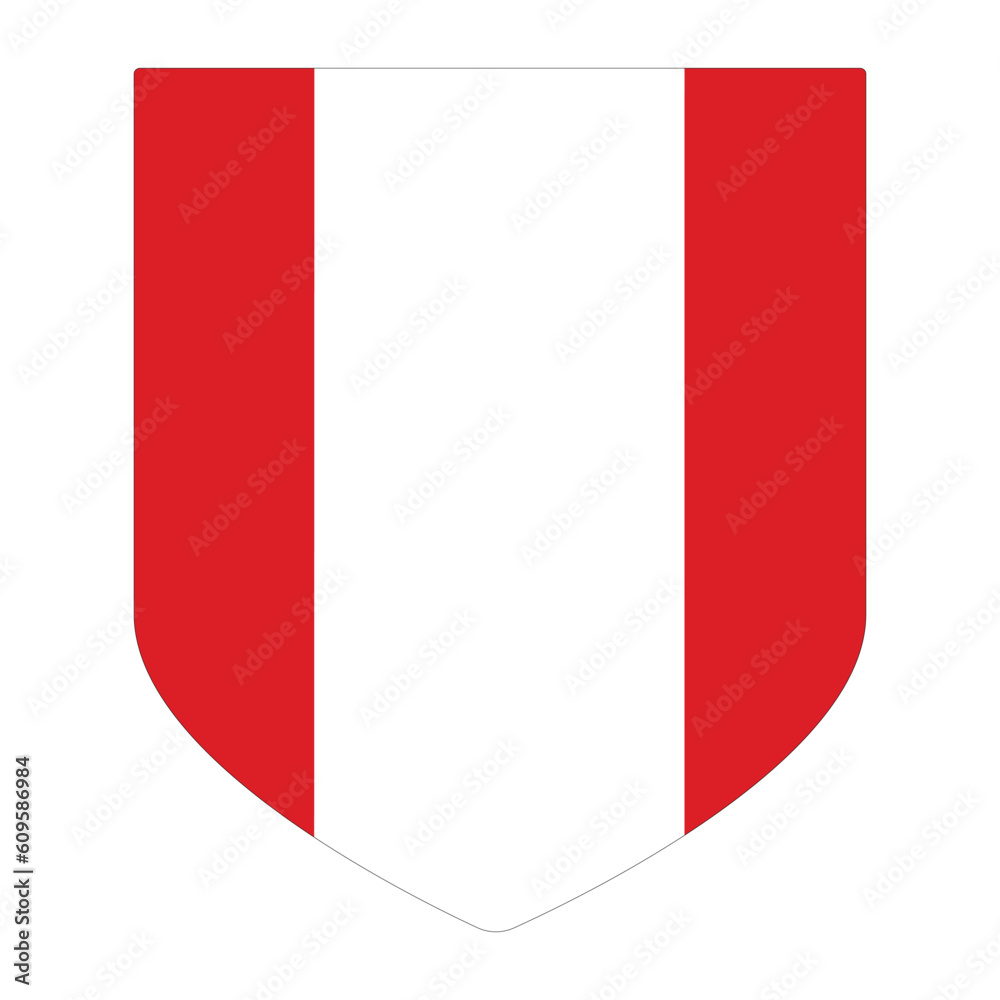 Flag of Peru. Peru flag in design shape Flag of Peru. Peru flag in design shape