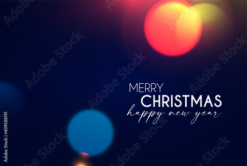 Merry Christmas and Happy New Year abstract bokeh background with ligt effect.