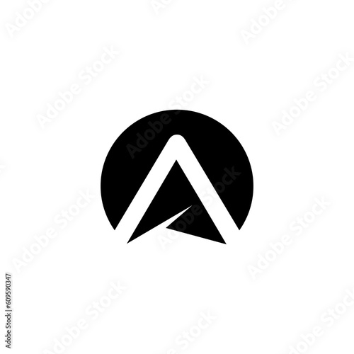 logo A abstrack colaboration montain collor black