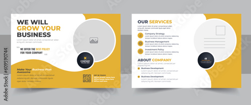 Creative modern corporate business postcard EDDM design template, Corporate business or marketing agency postcard template