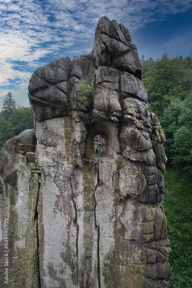 Felsen der Externsteine im Teuteburger Wald Deutschland
