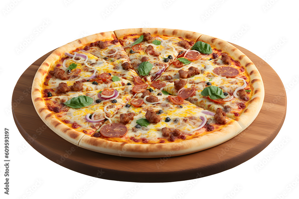 Delicious pizza on plate, Italian food