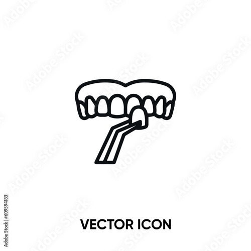 Dental veneer vector icon . Modern, simple flat vector illustration for website or mobile app. Tooth symbol, logo illustration. Pixel perfect vector graphics	