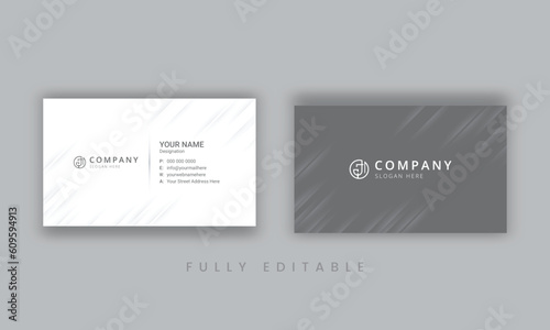 Minimal Business Card. Business card template design. Modern black and white business card design.
