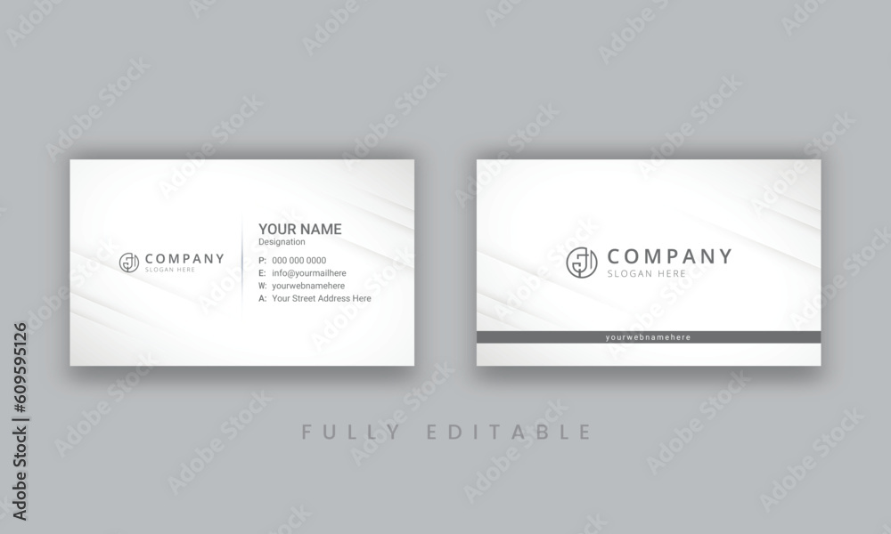 Minimal Business Card. Business card template design. Modern black and white business card design.