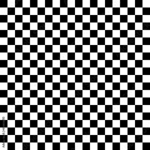 Checkered pattern. Black and white checkered seamless background. Vector illustration