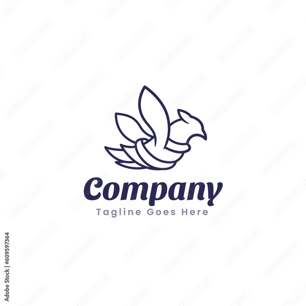 Bird Line Logo Template Vector Design ,Modern and Creative Concept Suitable for Your Business Bird Line Logo Template Vector Design ,Modern and Creative Concept Suitable for Your Business
